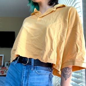 thrifted cropped men’s shirt